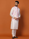 Men Multi Digital Print Cotton Kurta Jacket Churidar Set