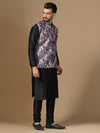 Men Grey Dupion Silk Kurta Jacket Churidar Set