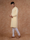 Men Yellow Georgette Kurta Trouser Set