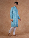 Men Blue Printed Kurta