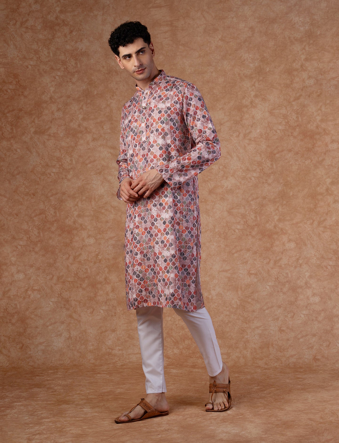 Men Multicolor Digital Print Kurta Trouser Set